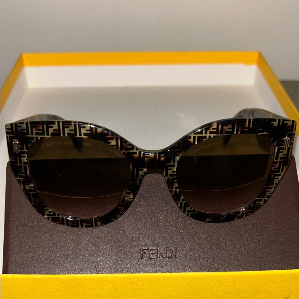 Fendi Tortoiseshell Sunglasses with Gold Accents